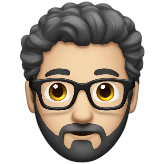 caucasian astronaut with black beard, man-bun and glasses emoji