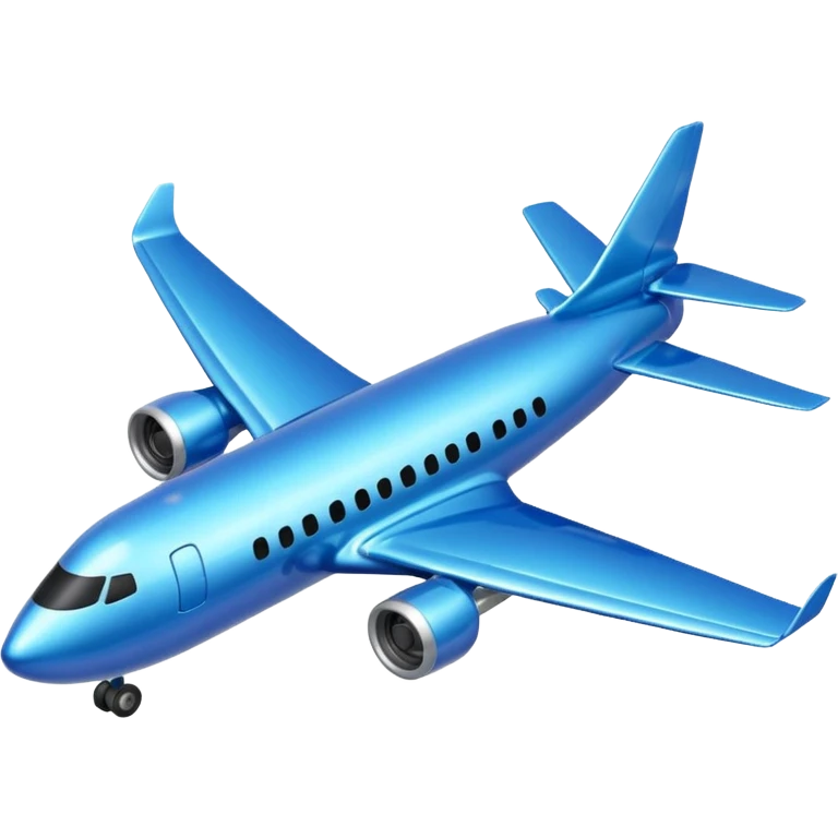Glitter blue avião emoji