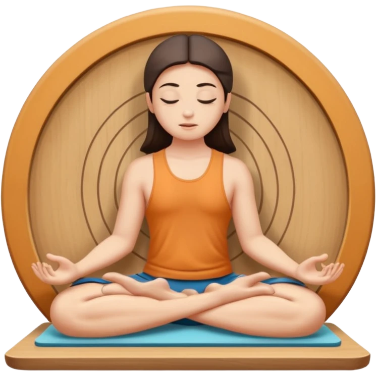 person in meditation pose on a stylized nail board emoji