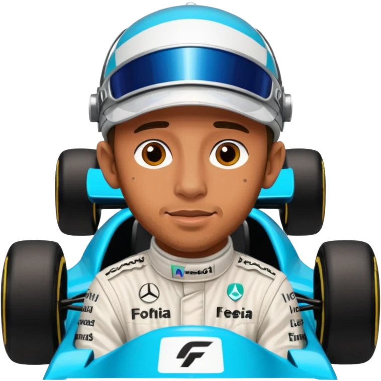 Lewis Hamilton in a f1 car emoji