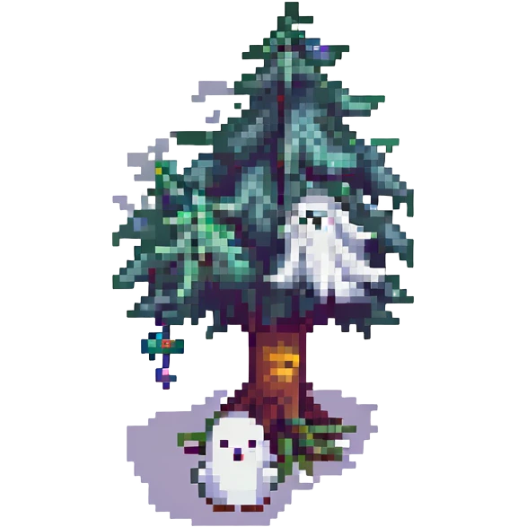 fog with a ghost and a tree emoji