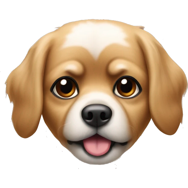 Un emoji de una perrita pekinés pequeña y de color caramelo  emoji