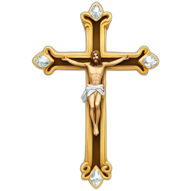 Jesus cross with diamonds emoji