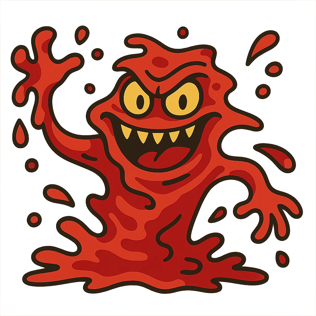 shapeshifting bloody monster made of blood emoji