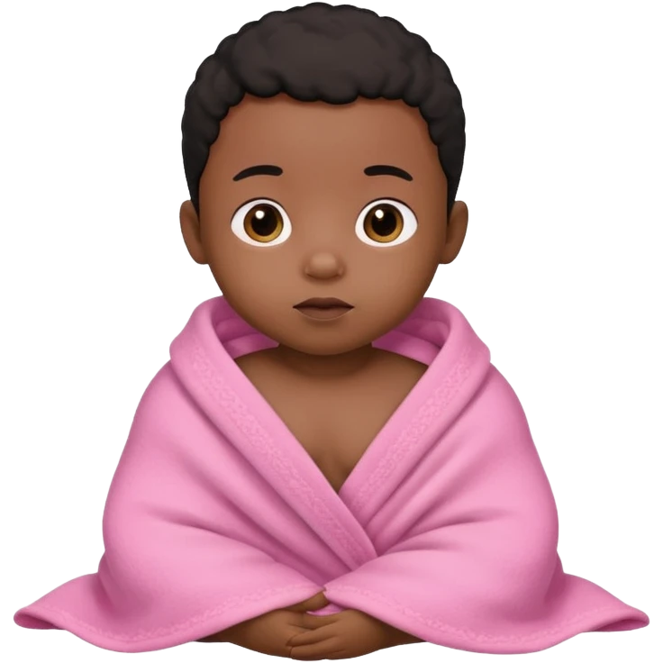 Small black baby in pink blanket emoji