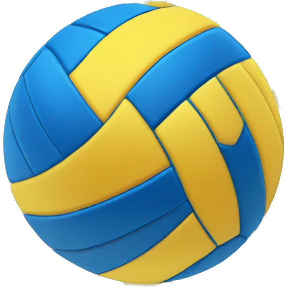 Volleyball ball yellow and blue emoji
