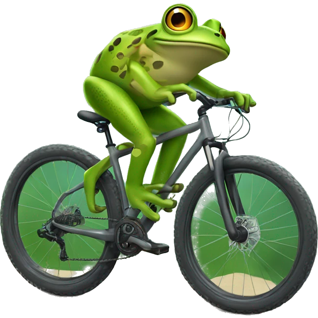 Рере frog on mountain bike emoji
