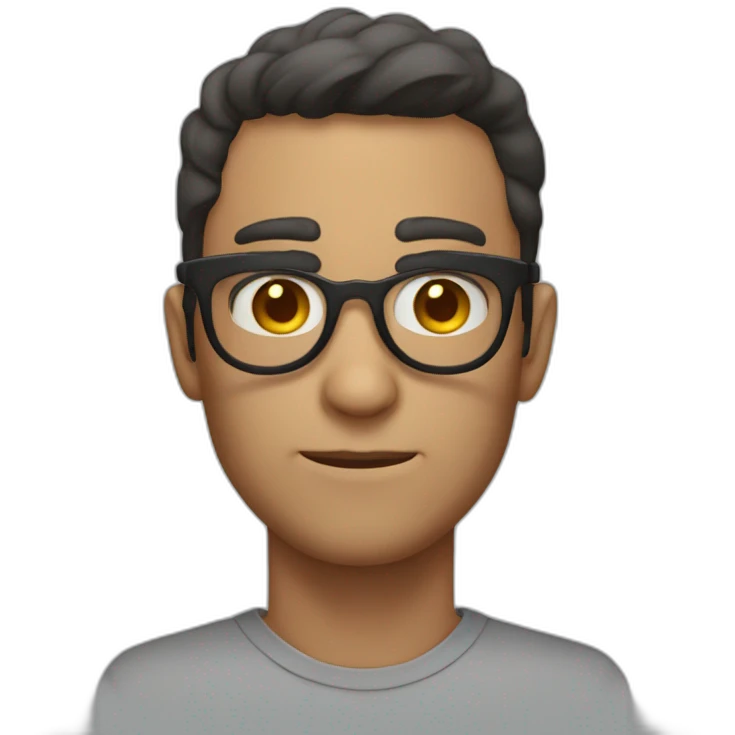 Persona sin pelo con gafas y nariz muy grande emoji