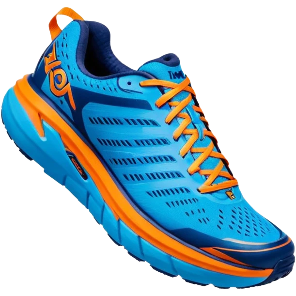 Blue and Orange HOKA running shoe  emoji