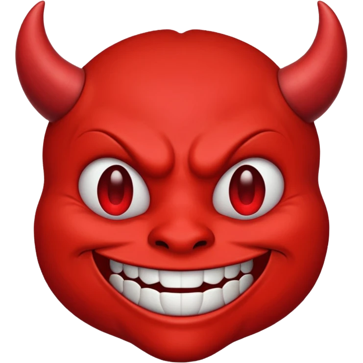 devil emoji, grinning, red face emoji
