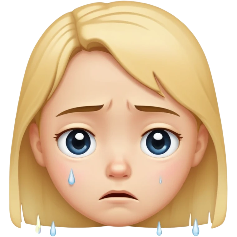 child crying with tears, sad expression, simple and clear emoji