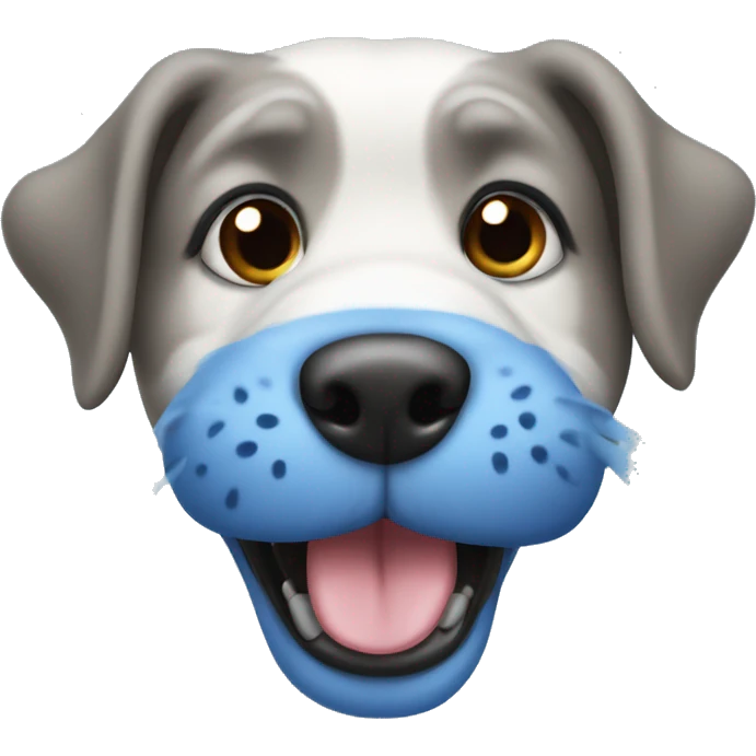 blue muzzle of a dog, cute emoji