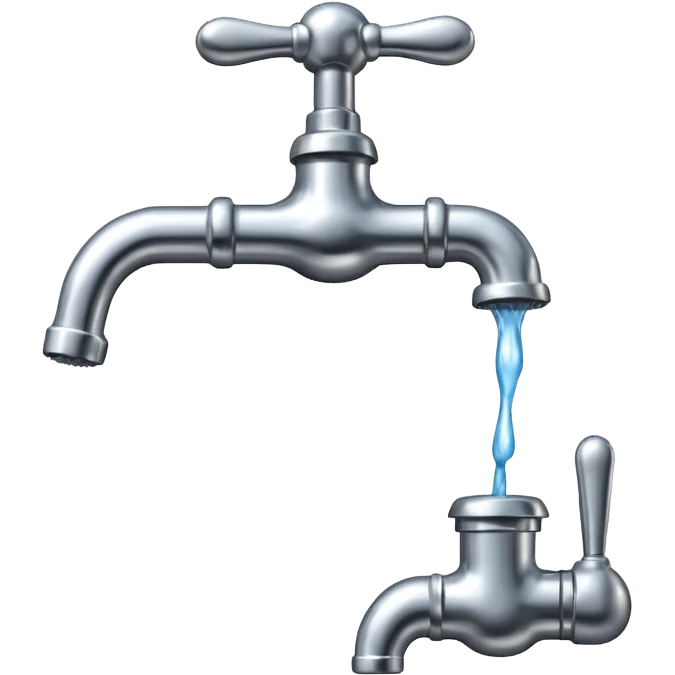 
water pouring from an OLD tap, 1980 emoji