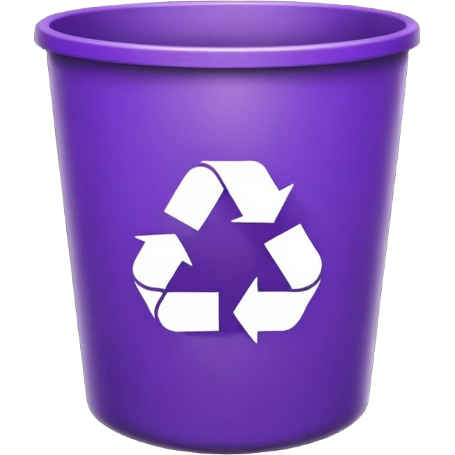 round purple recycle bin empty emoji