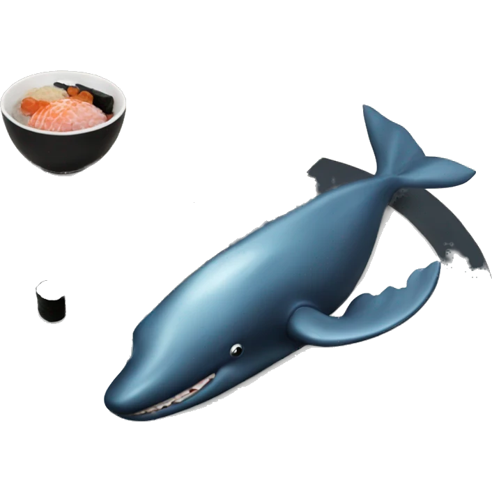 humpback whale at a sushi buffet emoji