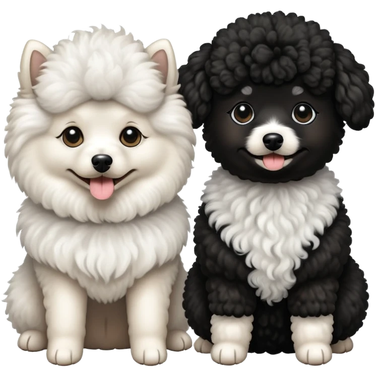 two dogs, a spitz and a miniature poodle emoji