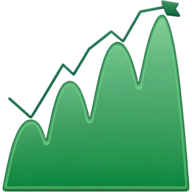 graph with line going up and being green emoji