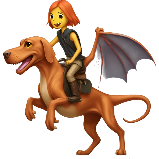 Vizsla riding dragon  emoji