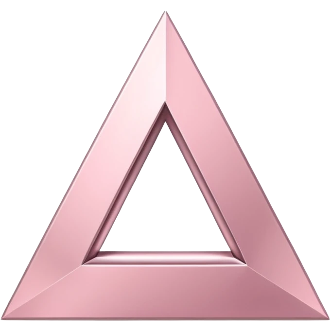 metallic light pink 3d triangle emoji