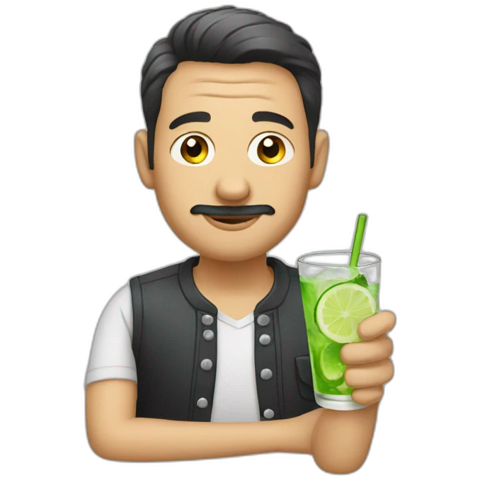 Man who drinks a gin and tonic emoji