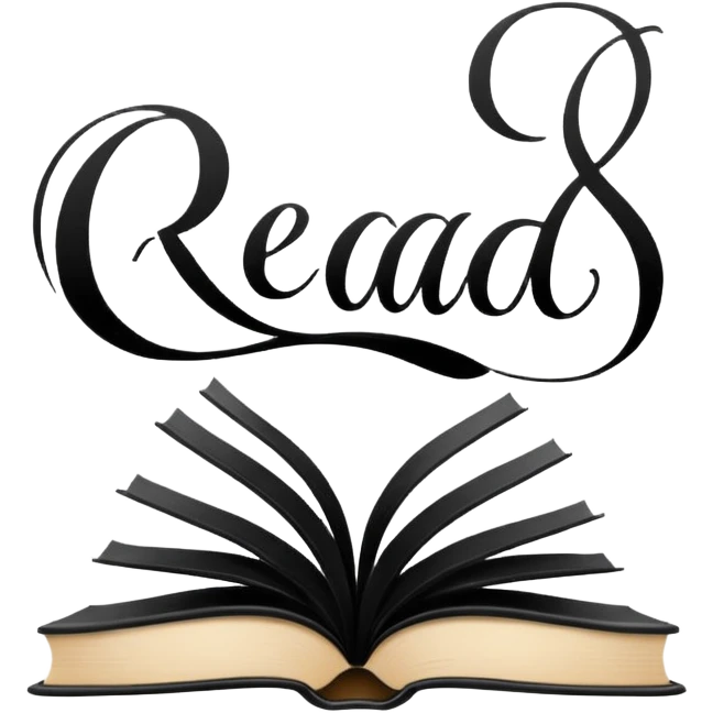 lettering in caligraphy "read books" emoji