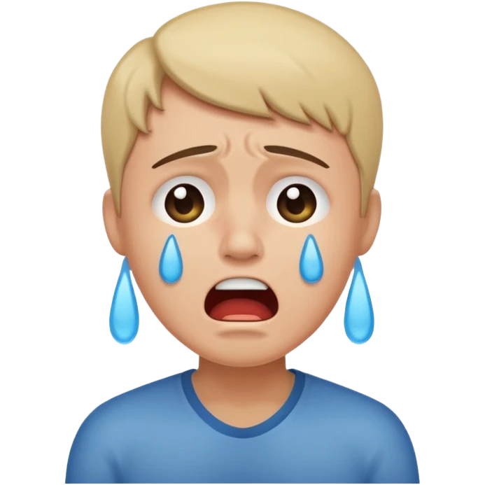 crying with shout, full body. emoji