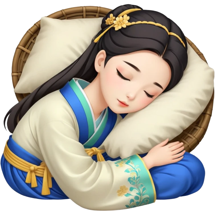 Beautiful girl sleeping in Hanfu emoji