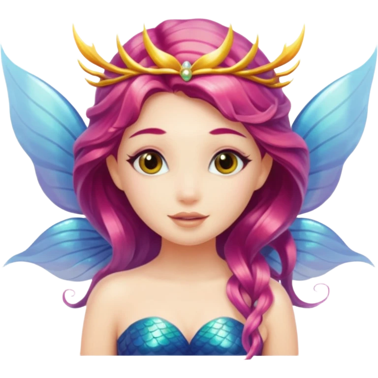 Mermaid with fairy wings with fairskin  emoji