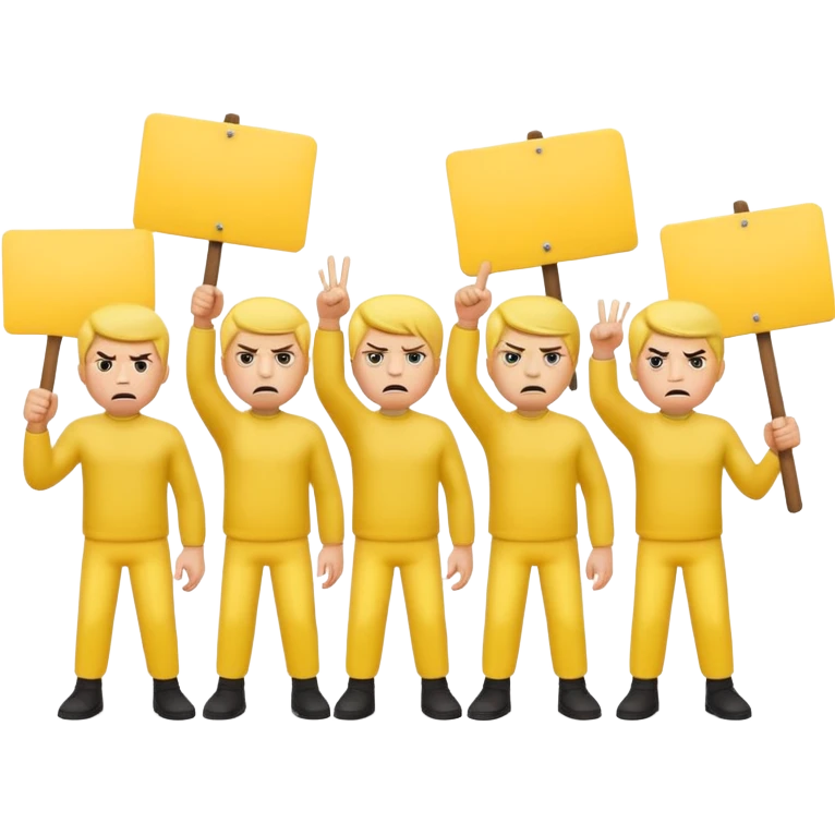yellow people staging a demonstration emoji