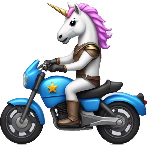 Unicorn riding motorcycle  emoji
