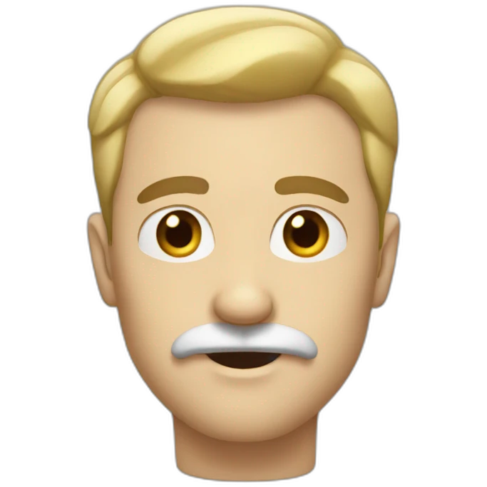White Man with a tiny black mustache emoji