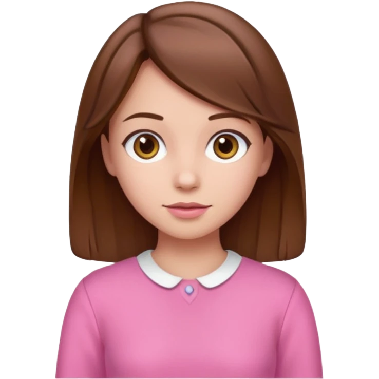 pink wearing girl with brown hair emoji