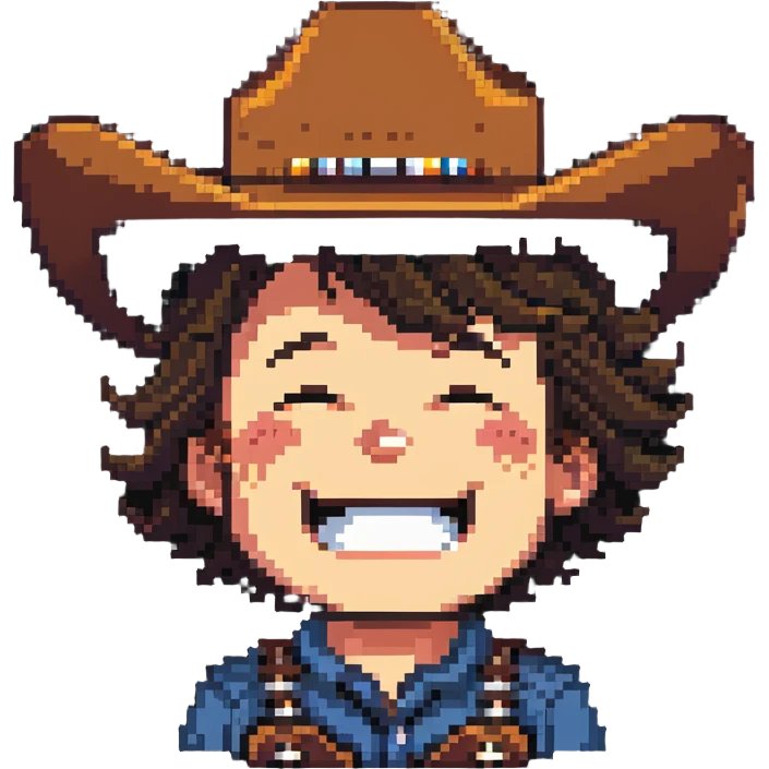crying laughing upside down cowboy emoji