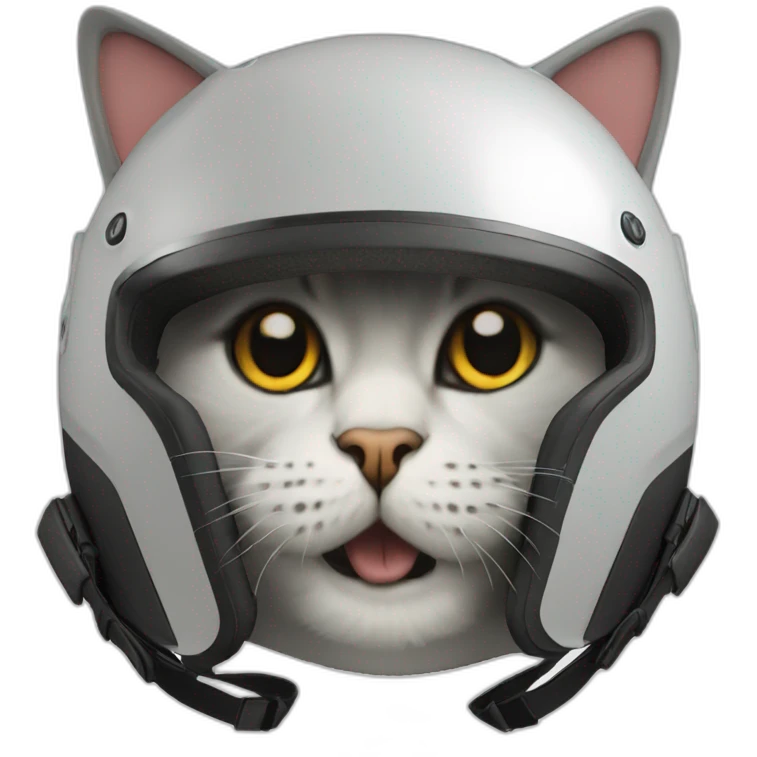 cat motorcyle helmet emoji