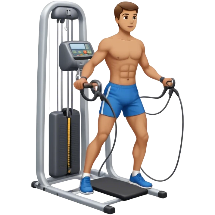 standing man hip abduction cable machine exercise emoji