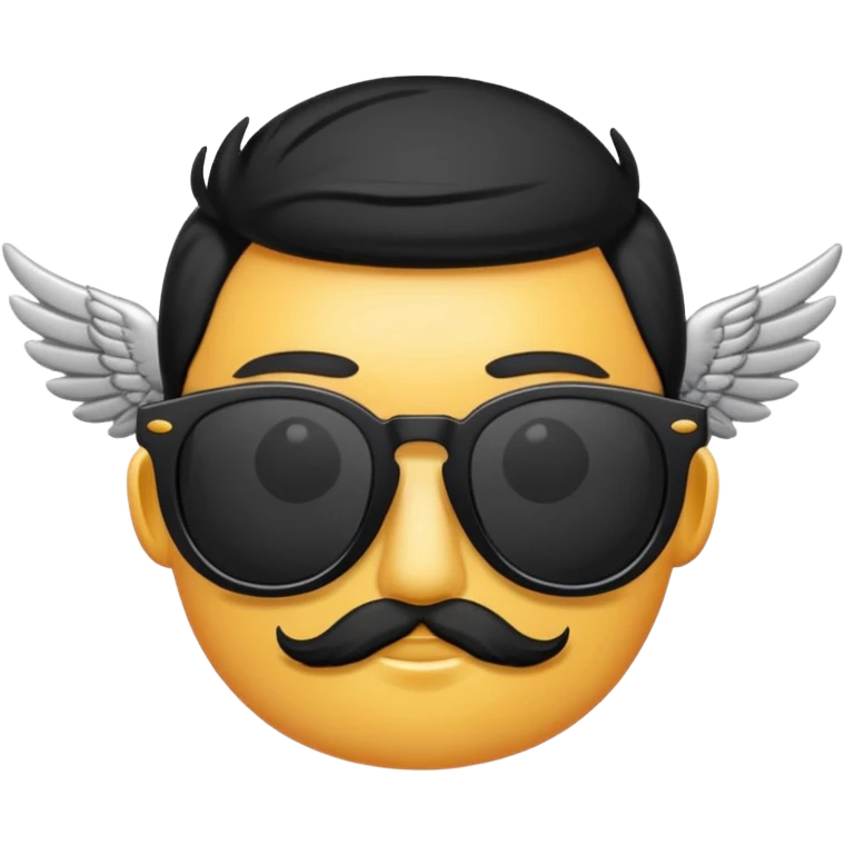 fancy hipster sunglasses with wings emoji