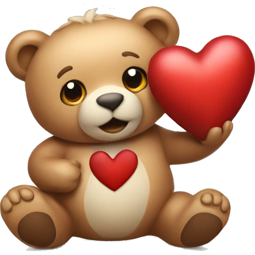Christmas bear holding christmas heart with two hands emoji