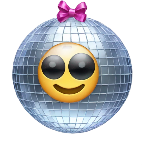 Disco ball wearing a bow  emoji