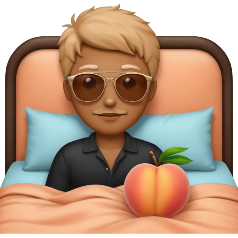Créer emoji de un homme derrière une pêche avec un lit emoji