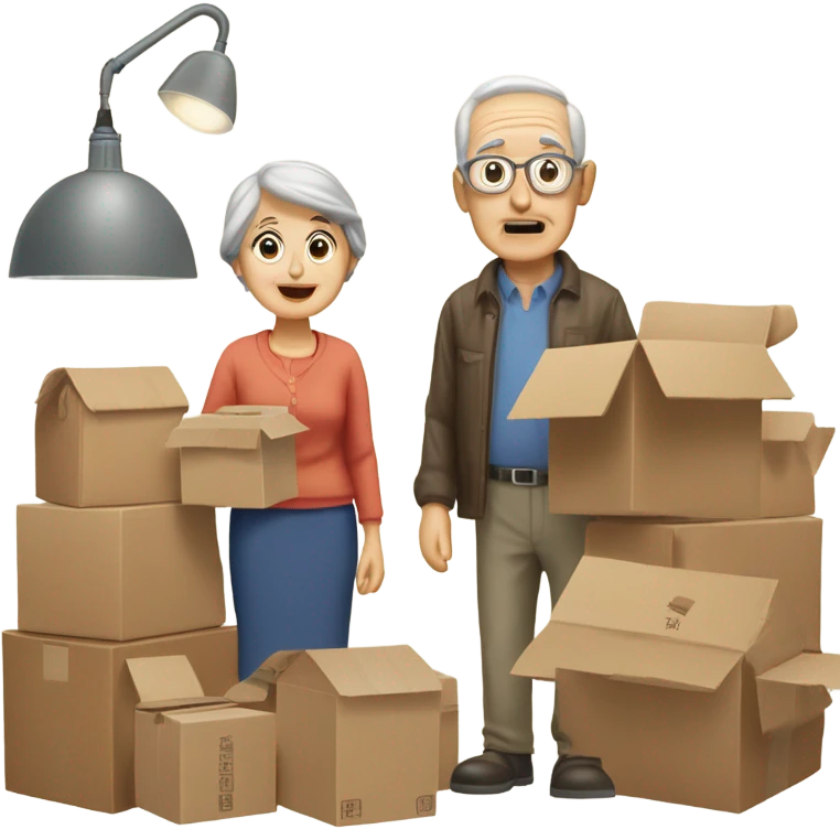 Old couple moving house emoji