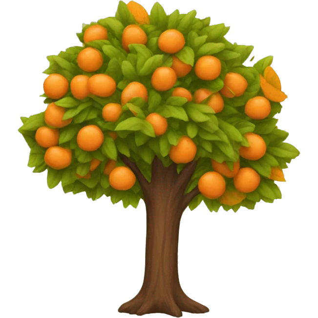 A tree with orange leaves emoji