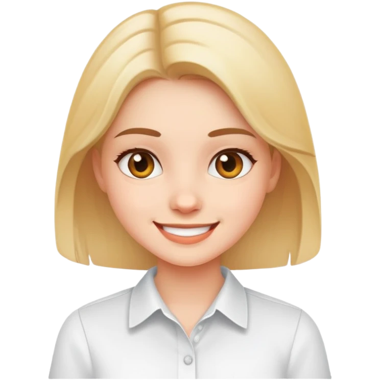 smiling girl in white shirt emoji