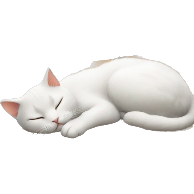 white kitty sleeping on the table emoji