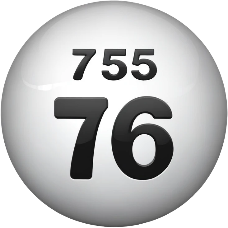 bingo ball with number 75 emoji