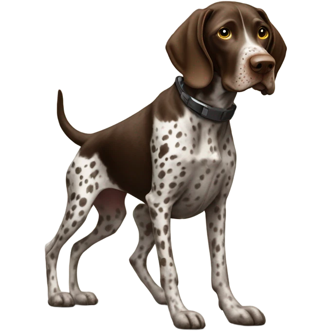 German shorthair pointer on a dirt bike emoji