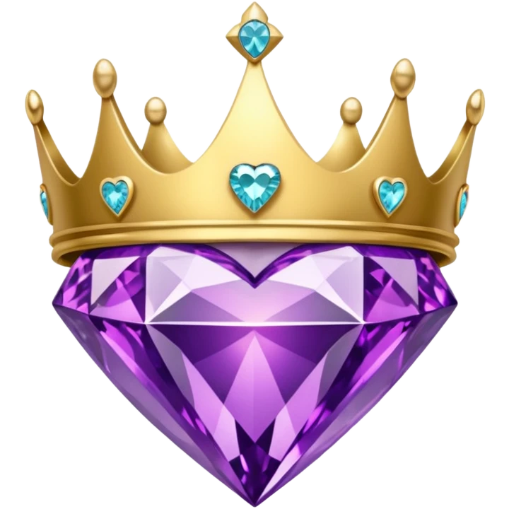 purple diamond crown with a heart-shaped gem emoji