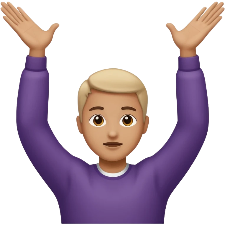 person raising both arms spread further apart emoji
