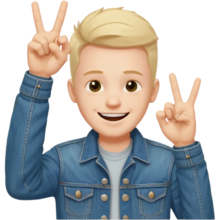 Eddie the freak from stranger things with his iconic hand sign over his head emoji