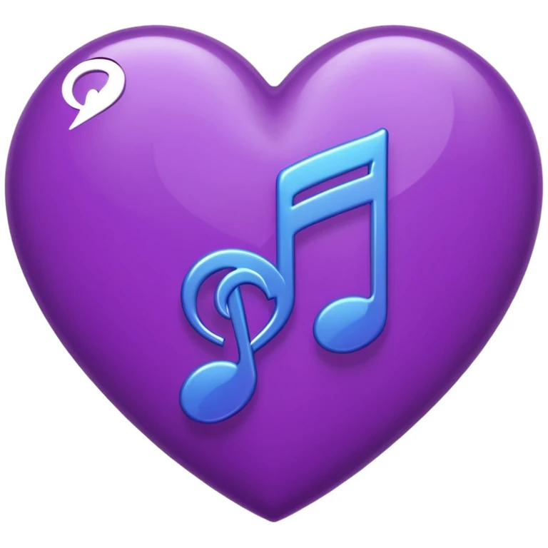 purple heart with a music note pattern emoji