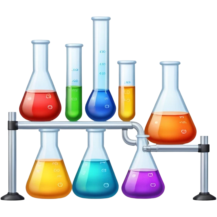 science laboratory with test tubes and beakers emoji